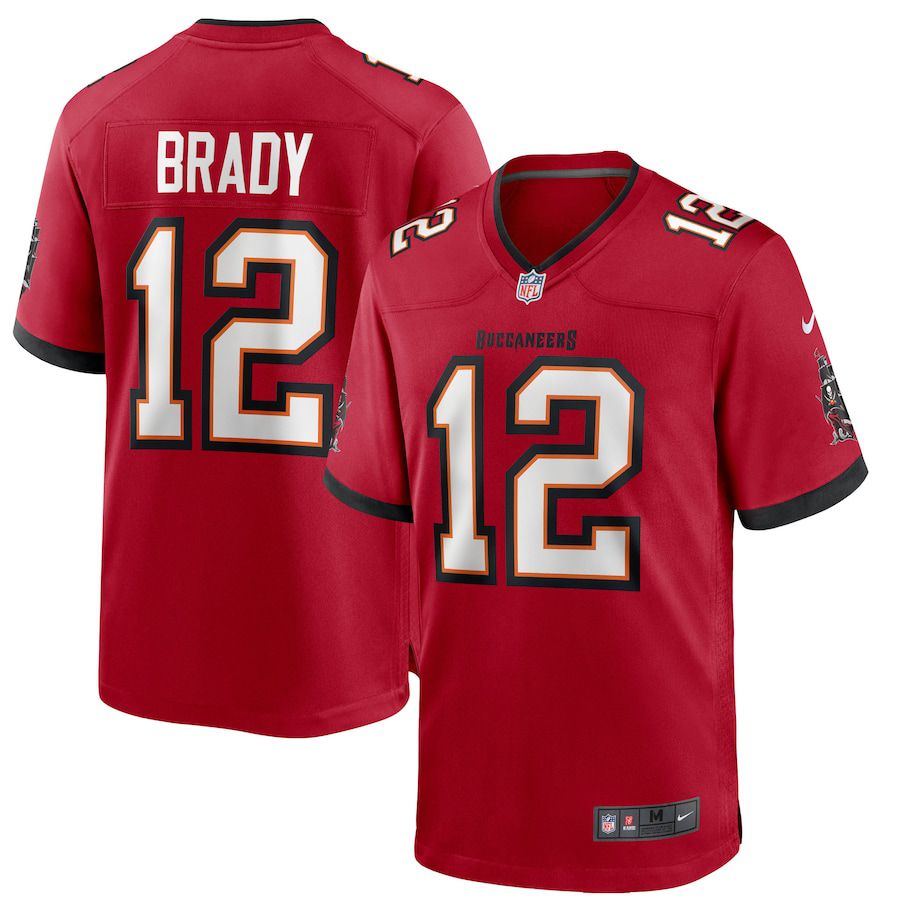 Men Tampa Bay Buccaneers #12 Tom Brady Nike Red Game NFL Jersey